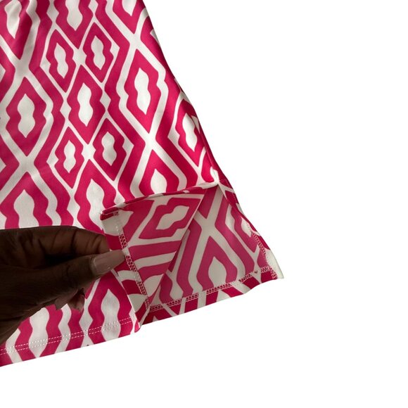 Jude Connally Pink & White Diamond Print A-Line Skirt S Nylon/Spandex - Picture 5 of 9